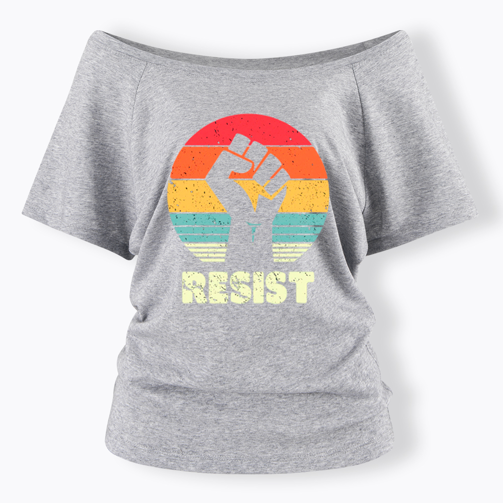Resist Fist Off Shoulder T-shirt
