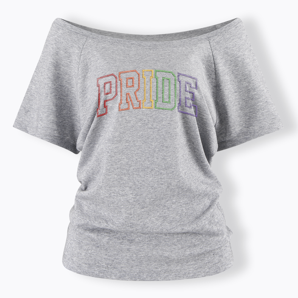 Embroidered Pride Off Shoulder T-shirt