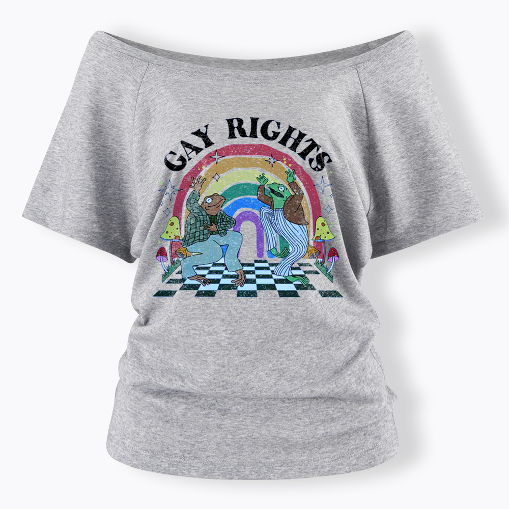 Pride Flag Off Shoulder T-shirt