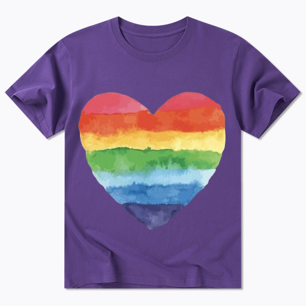 Watercolor Rainbow Heart Classic T-Shirt