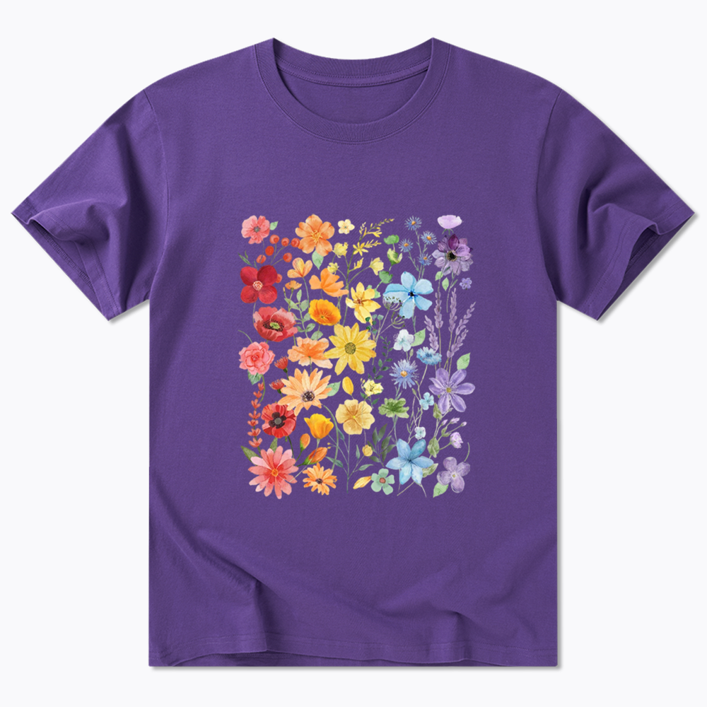 Rainbow Flowers Classic T-Shirt