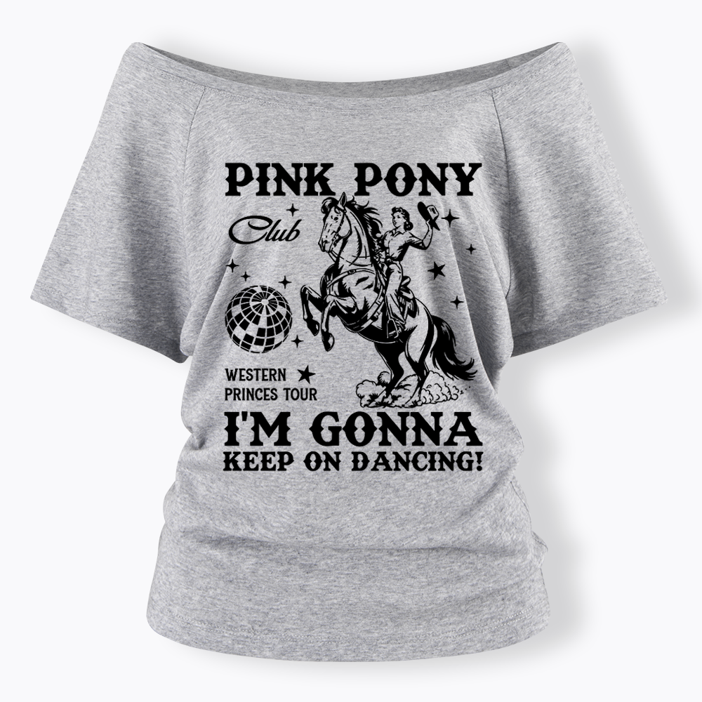 Pink Pony Club Off Shoulder T-shirt