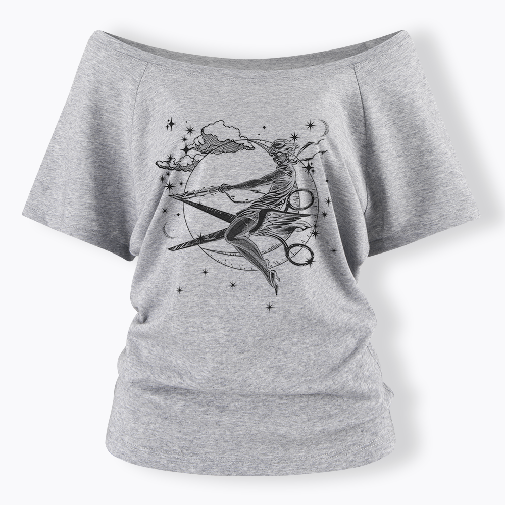 Scissors Witch Lesbian Off Shoulder T-shirt