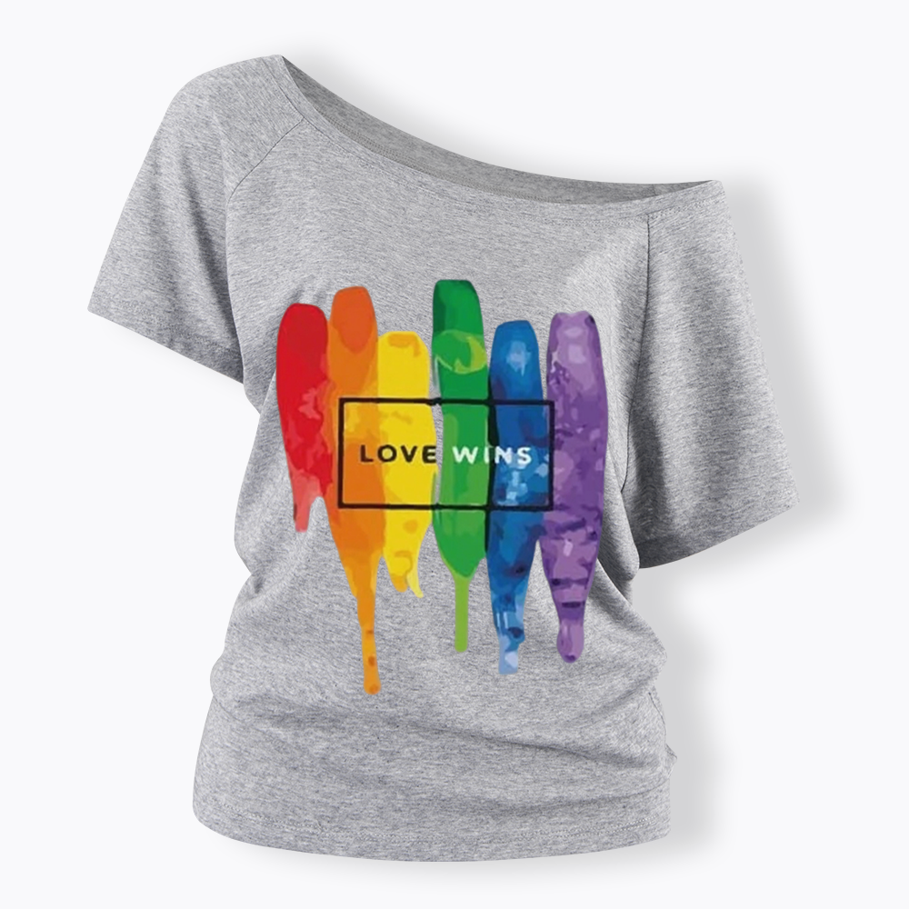 Love Wins Off Shoulder T-shirt