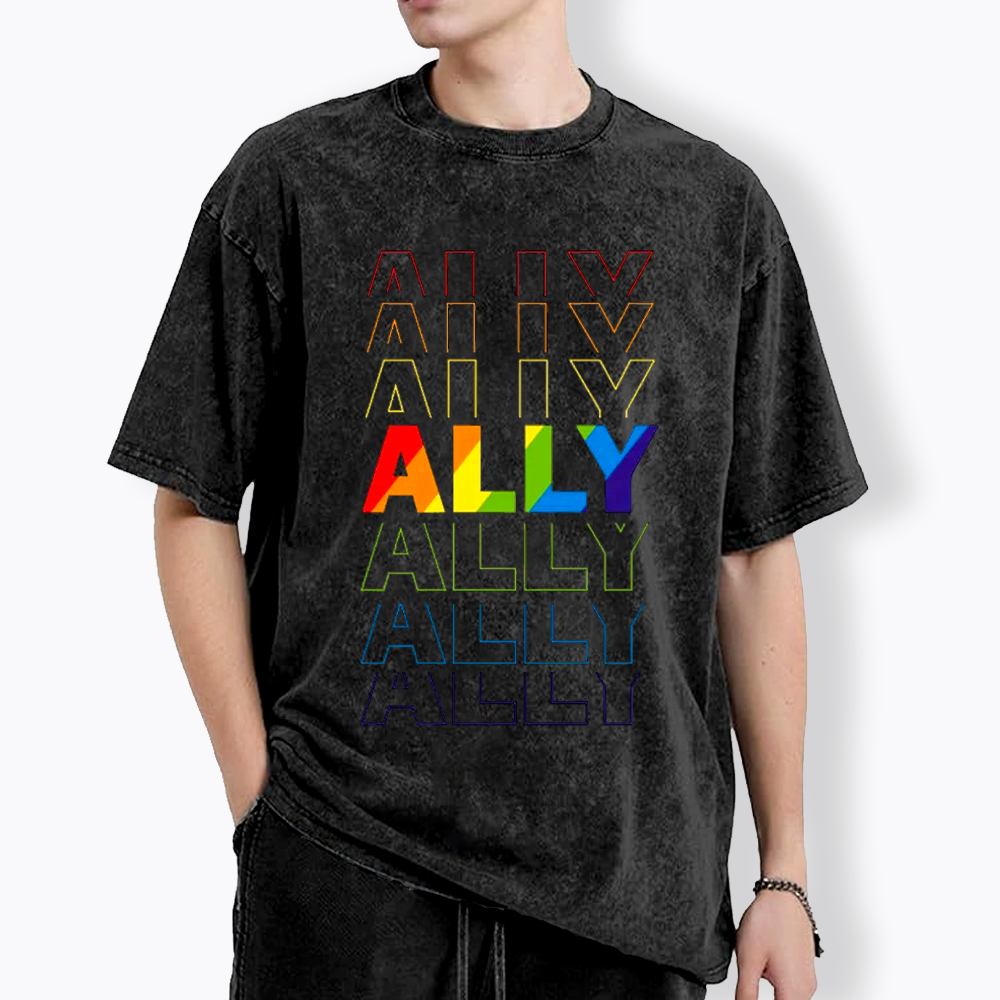 Pride Gift For Ally Washed T-Shirt