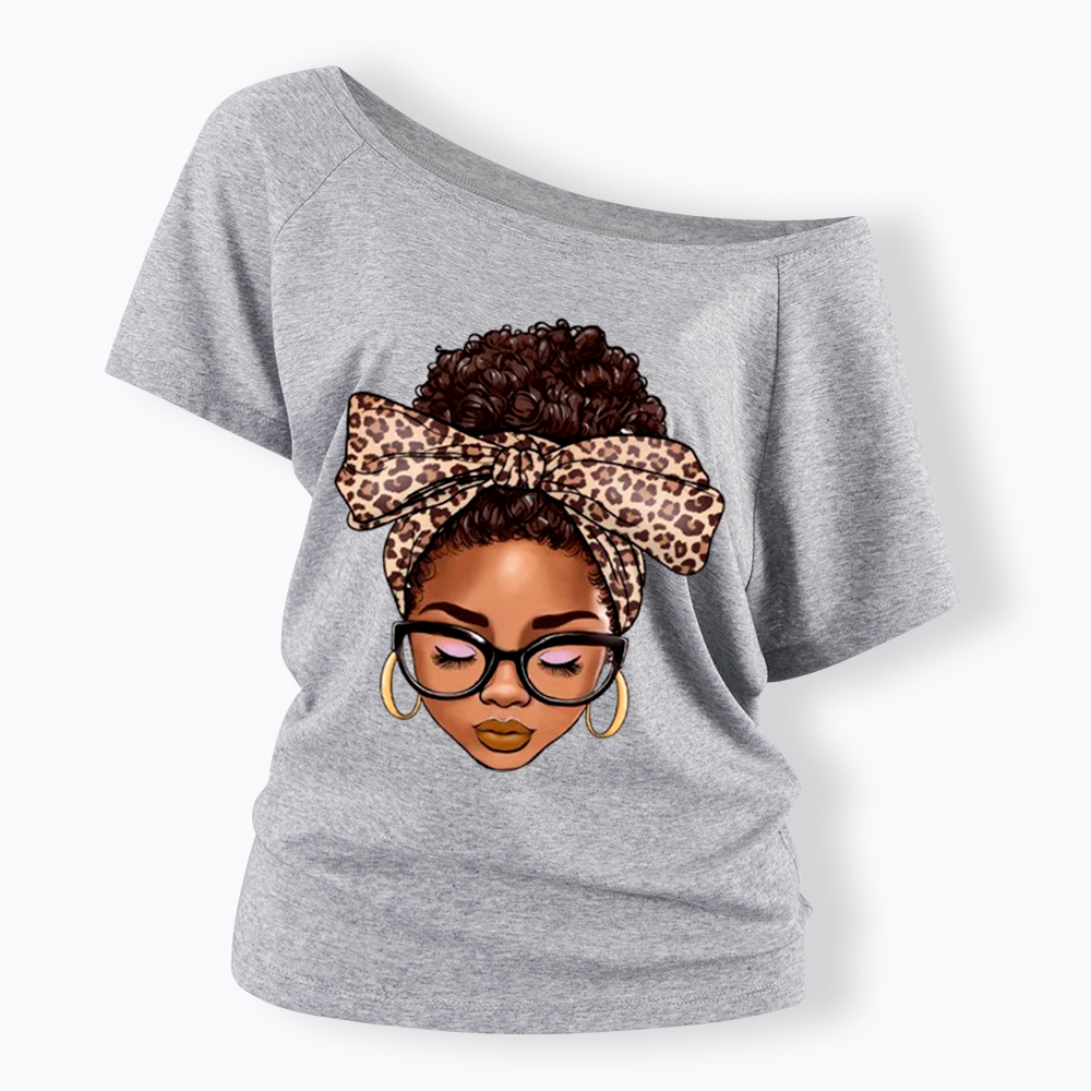 Black Woman Juneteenth Off Shoulder T-shirt