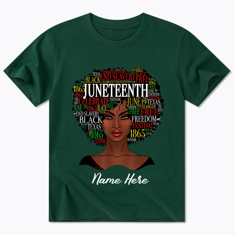 Personalized Juneteenth Black Women Natural Hair Classic T-Shirt