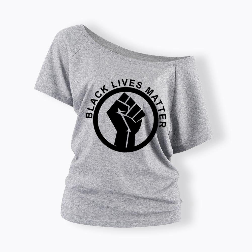 Black Lives Matter Off Shoulder T-shirt