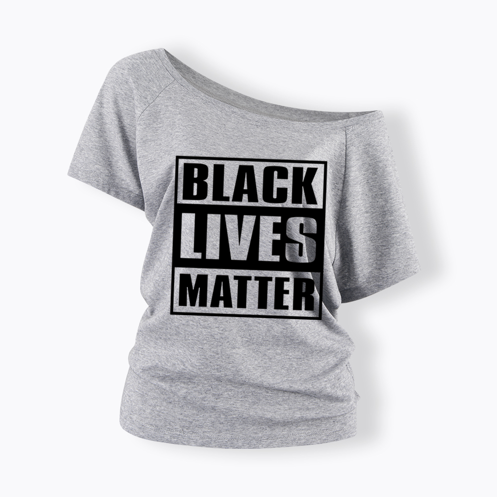 Black Lives Matter Equality Rights Off Shoulder T-shirt