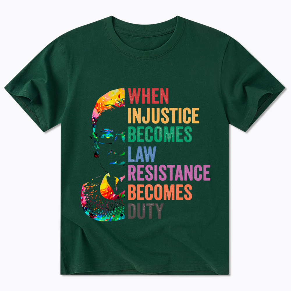 RBG When Injustice Becomes Law Resistance Becomes Duty Classic T-Shirt