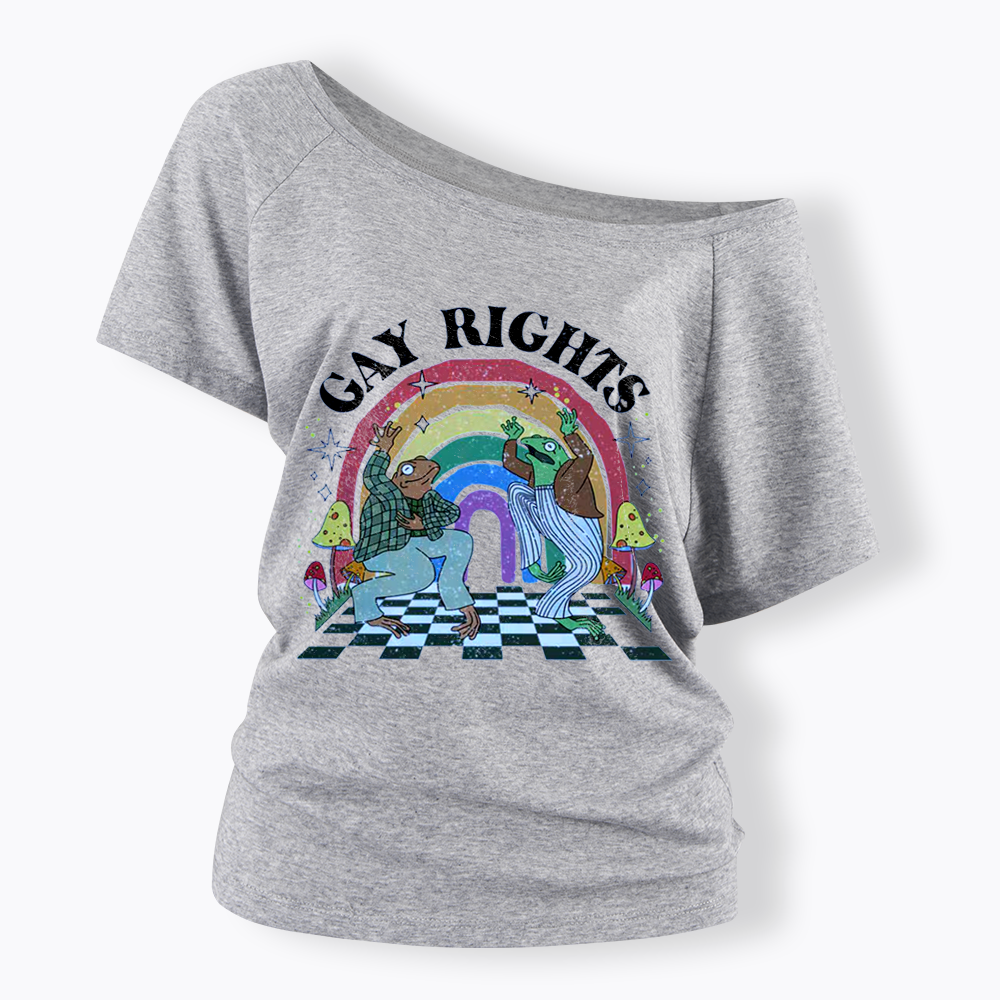 Pride Flag Off Shoulder T-shirt