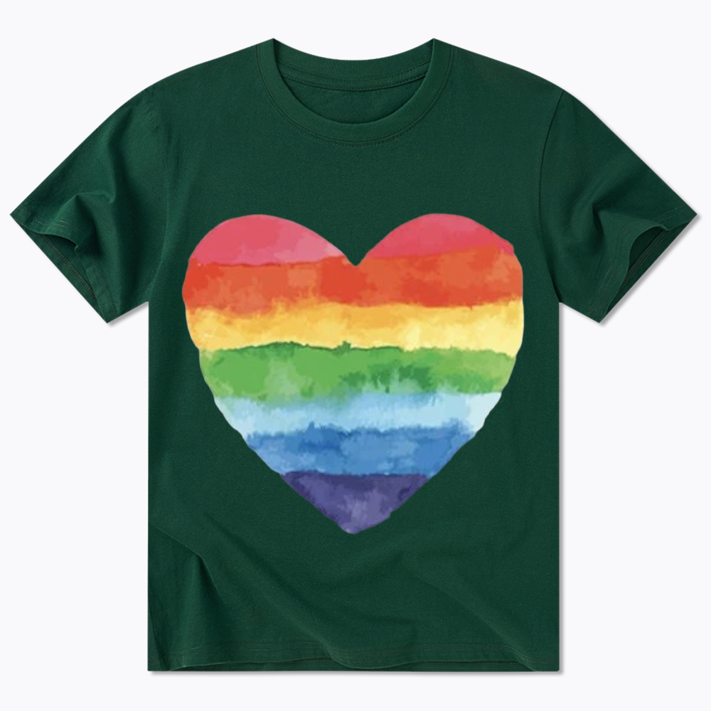 Watercolor Rainbow Heart Classic T-Shirt