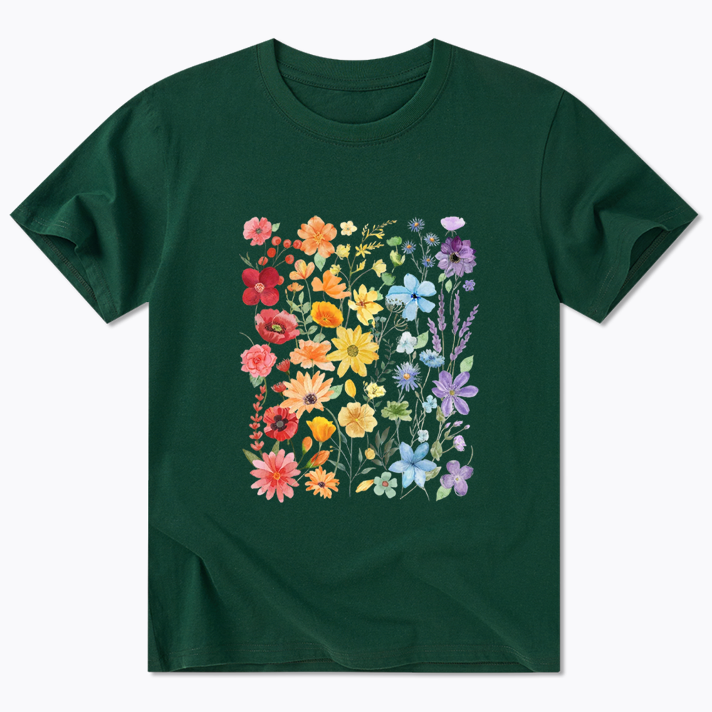Rainbow Flowers Classic T-Shirt