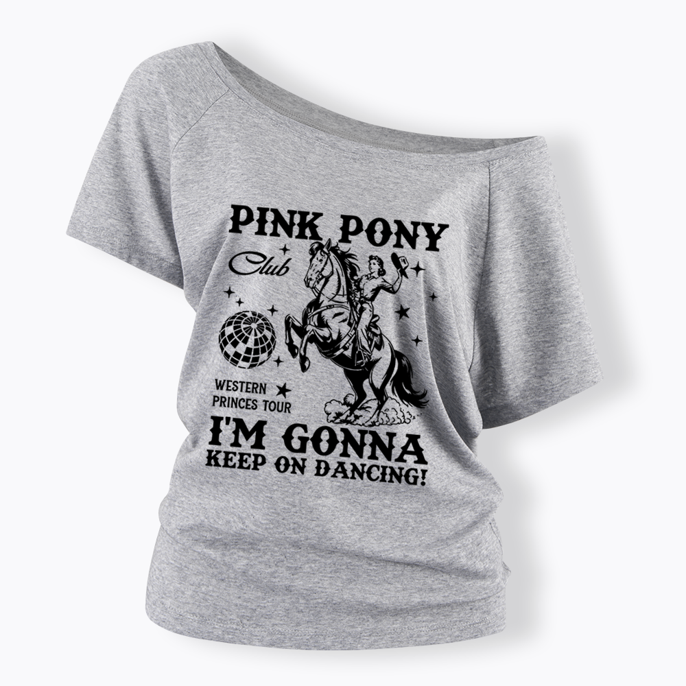 Pink Pony Club Off Shoulder T-shirt