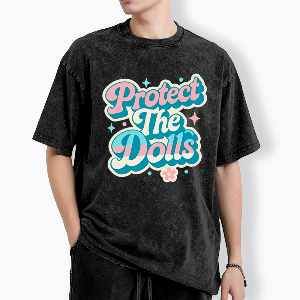 Protect The Dolls Transgender Pride Human Rights Washed T-Shirt