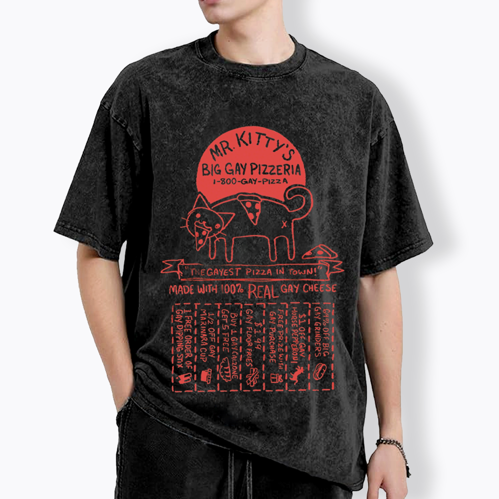 MR. KITTY’S BIG PIZZERIA Washed T-Shirt