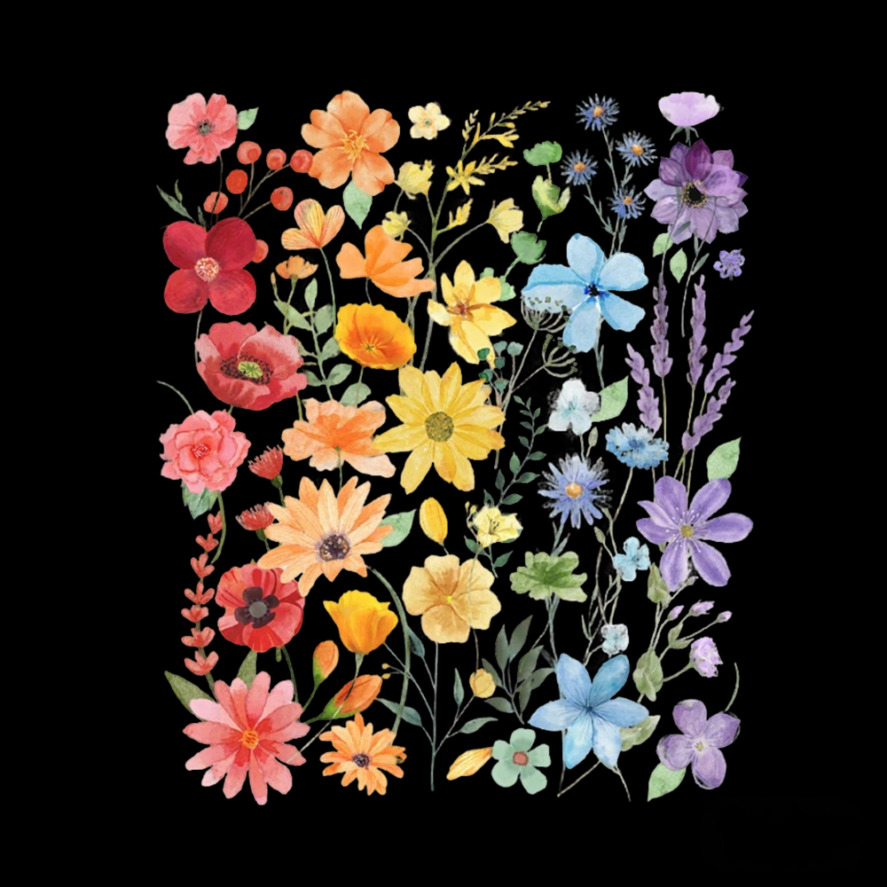 Rainbow Flowers Classic T-Shirt