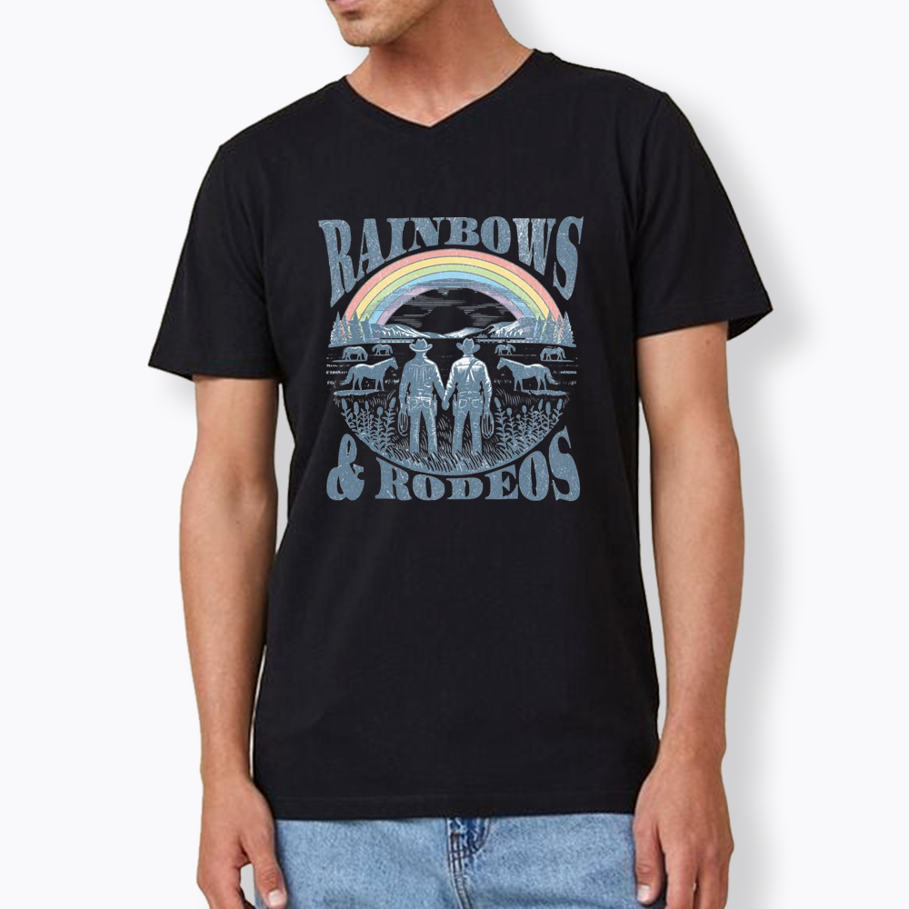 Rainbows Rodeo V-Neck Classic T-Shirt