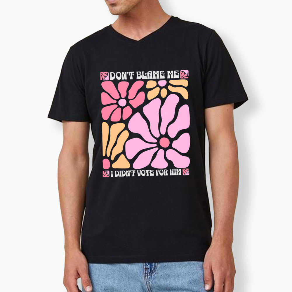 I Didn't Vote For Him Wildflowers V-Neck Classic T-Shirt