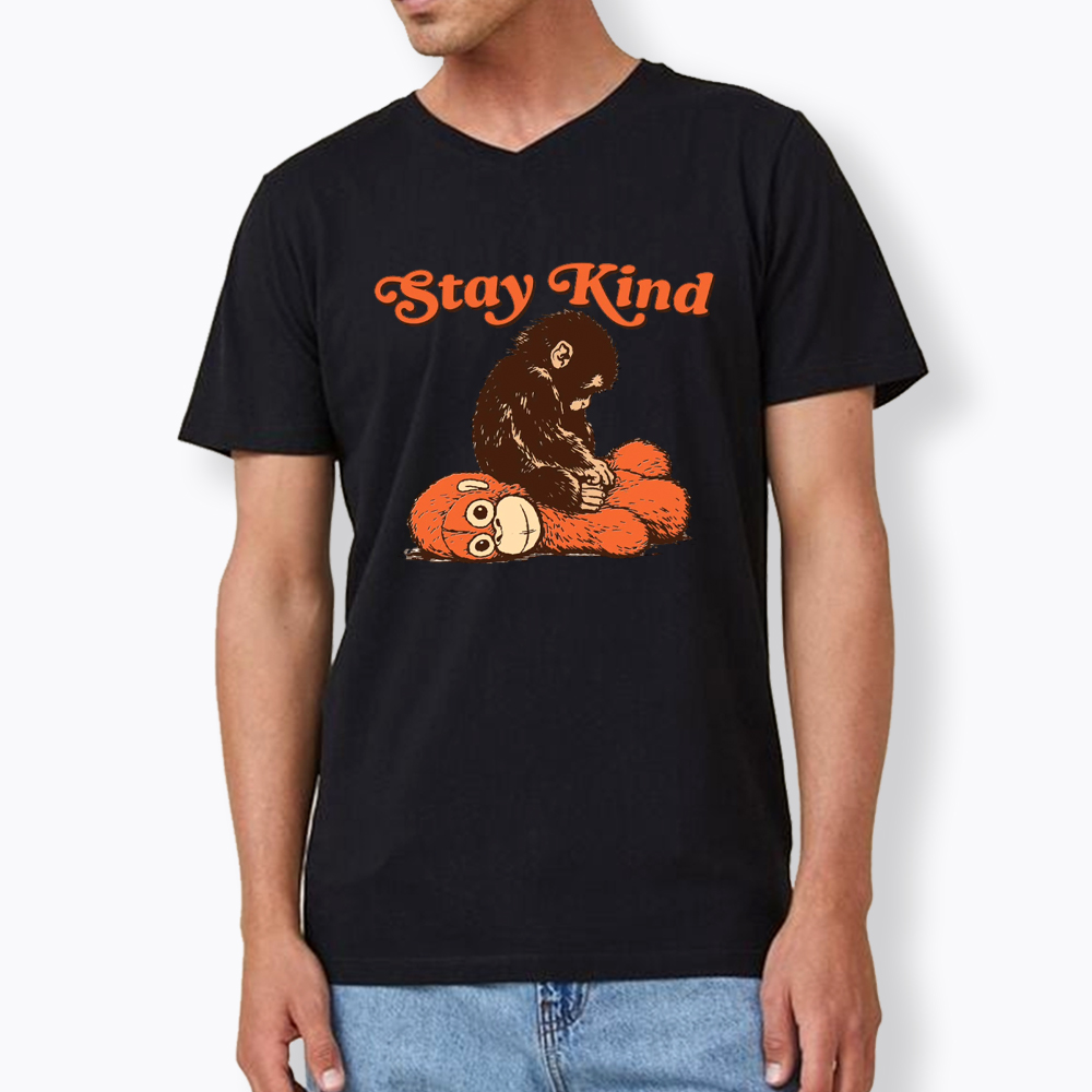 Punch Monkey Stay Kind V-Neck Classic T-Shirt