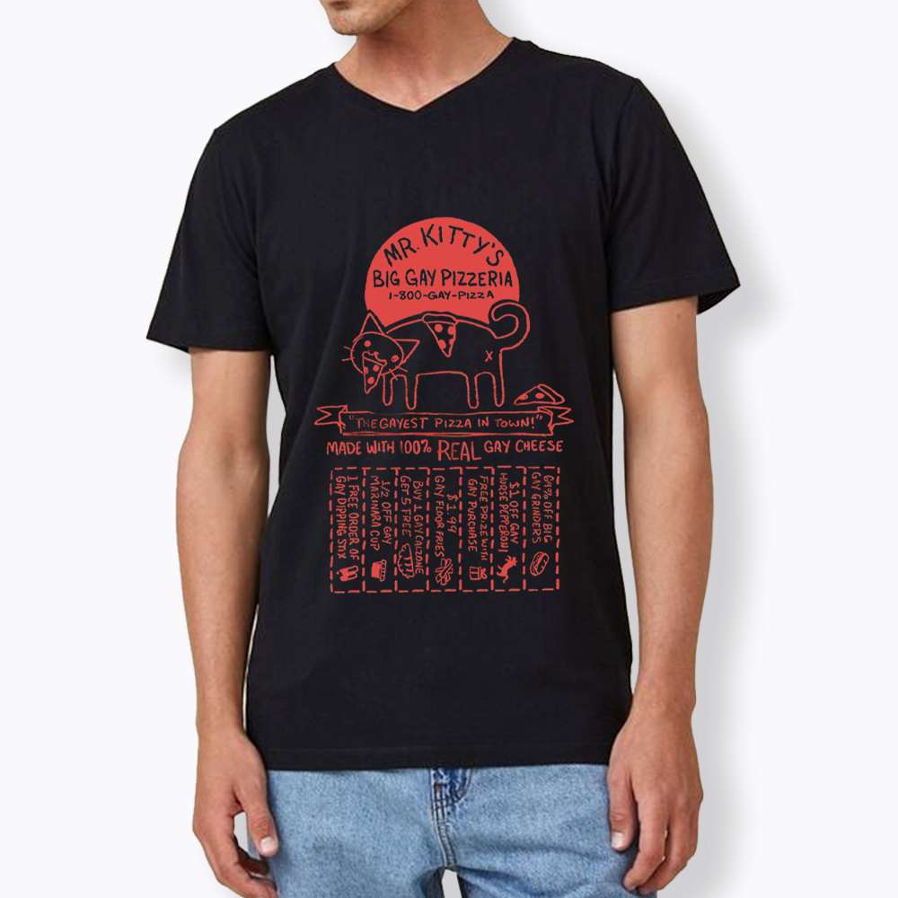 MR. KITTY’S BIG PIZZERIA V-Neck Classic T-Shirt