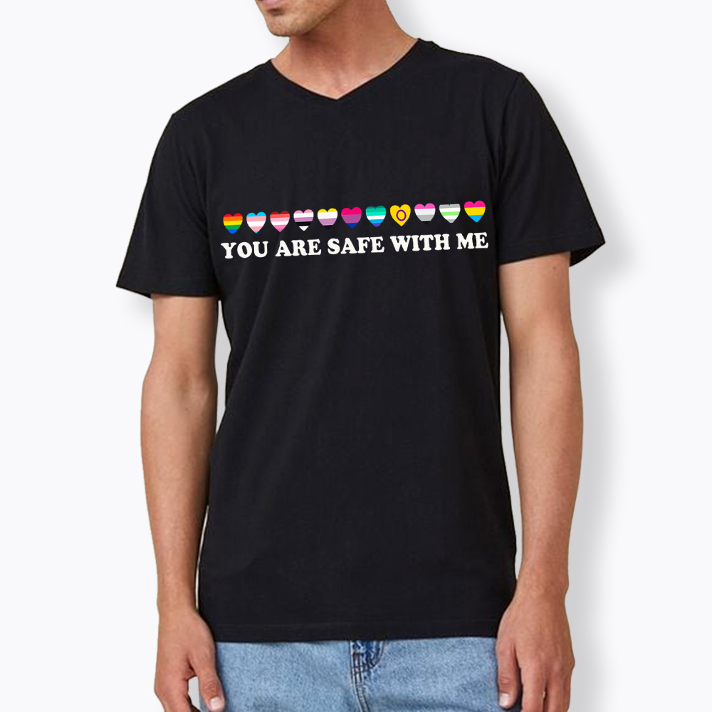 You Are Safe With Me V-Neck Classic T-Shirt
