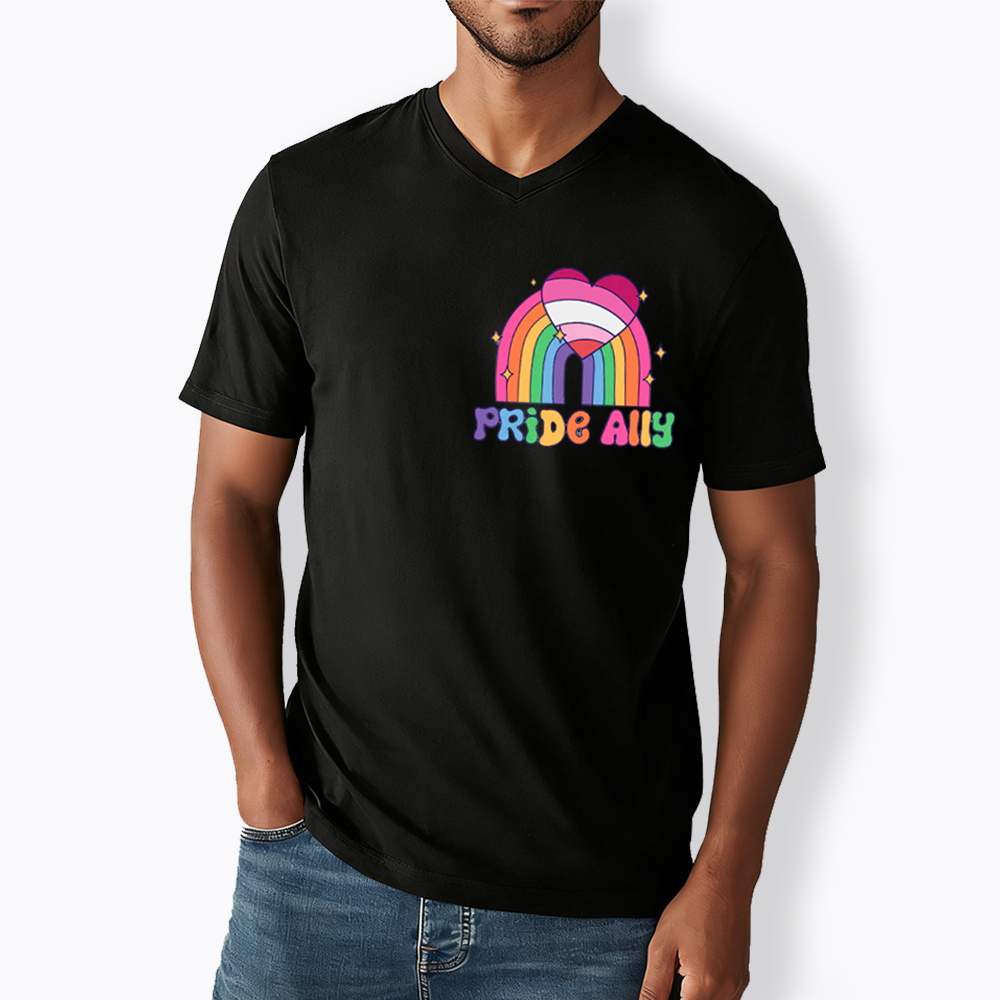 You Are Safe With Me Pride Ally V-Neck Classic T-Shirt