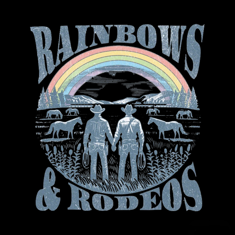 Rainbows Rodeo Off Shoulder T-shirt