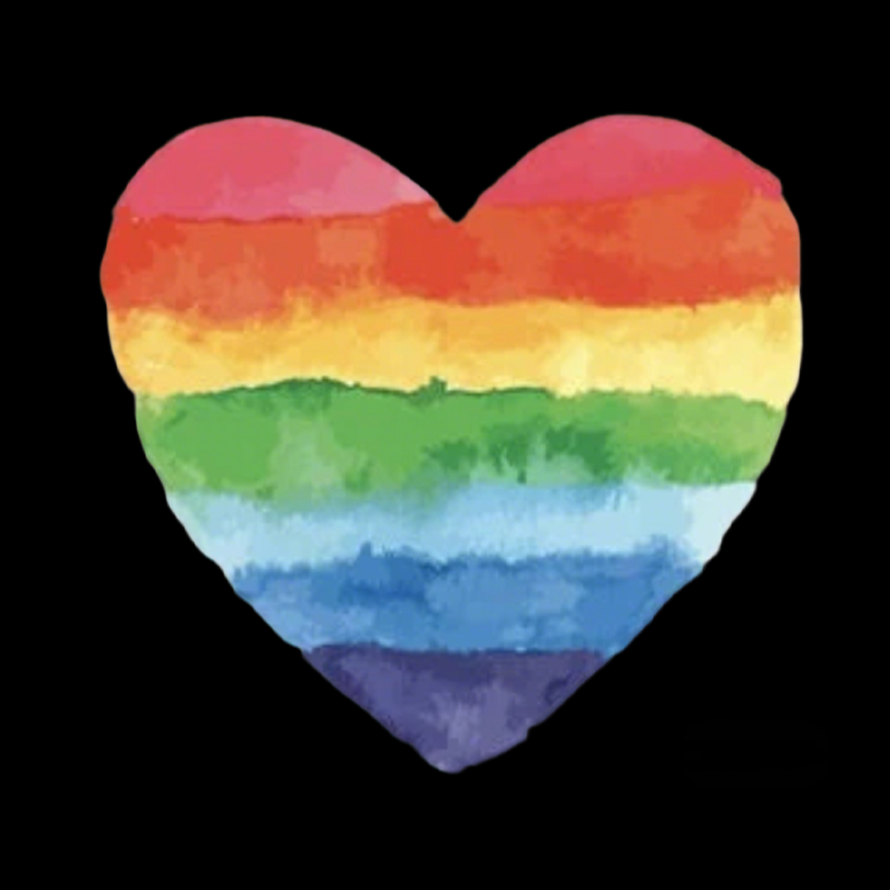 Watercolor Rainbow Heart Off Shoulder T-shirt