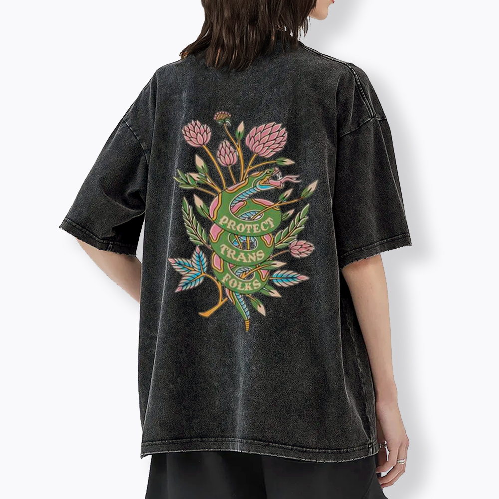 Protect Trans Folks Washed T-Shirt