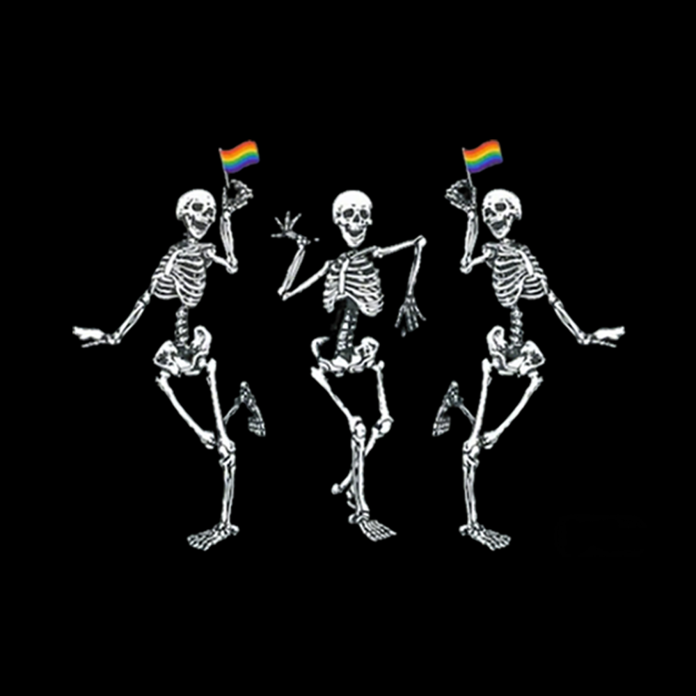 pride dancing skeleton Off Shoulder T-shirt