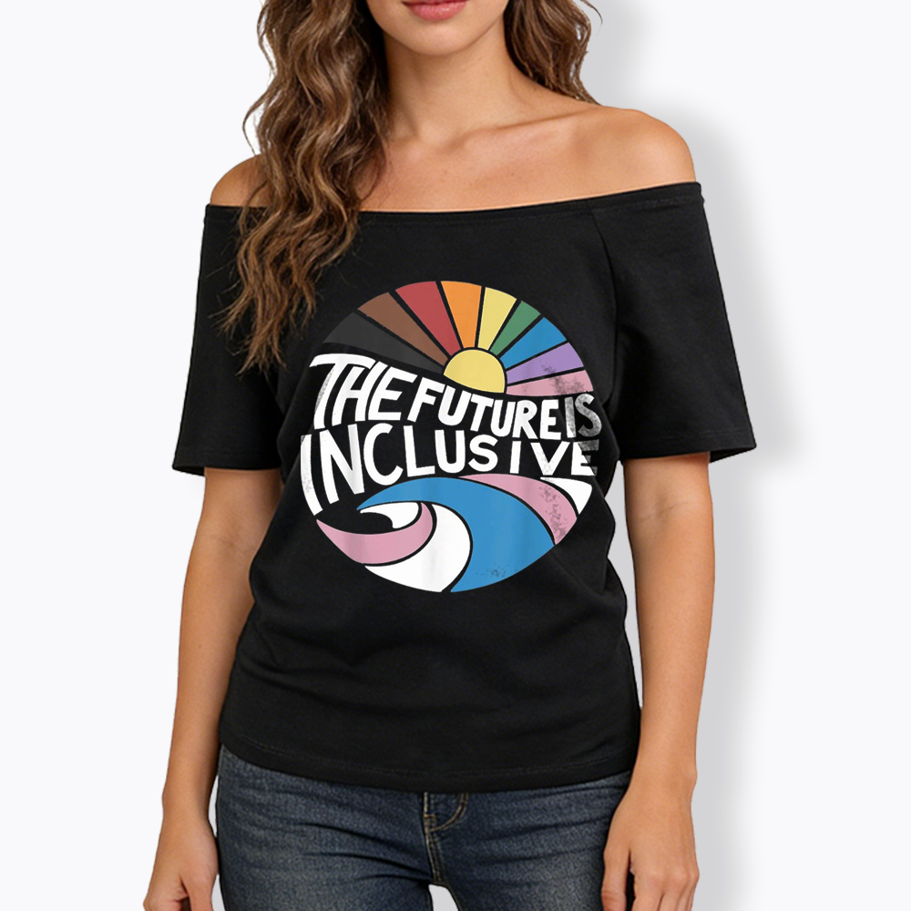 The Future Is Queer Off Shoulder T-shirt