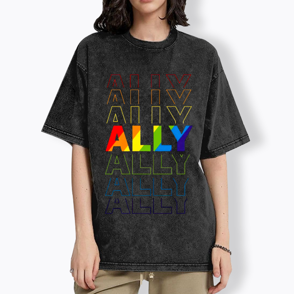 Pride Gift For Ally Washed T-Shirt