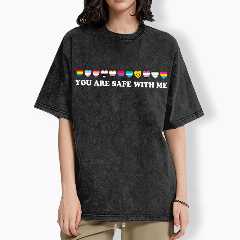 You Are Safe With Me Washed T-Shirt