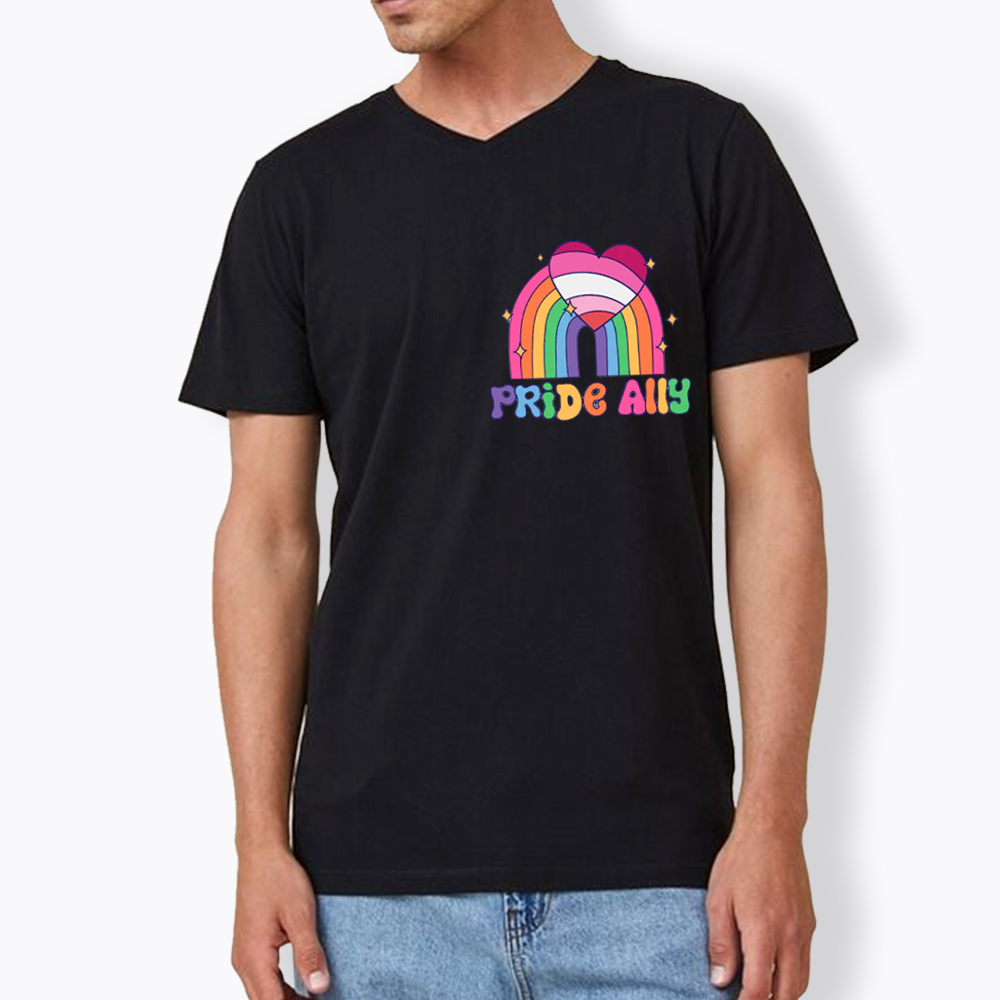 You Are Safe With Me Pride Ally V-Neck Classic T-Shirt