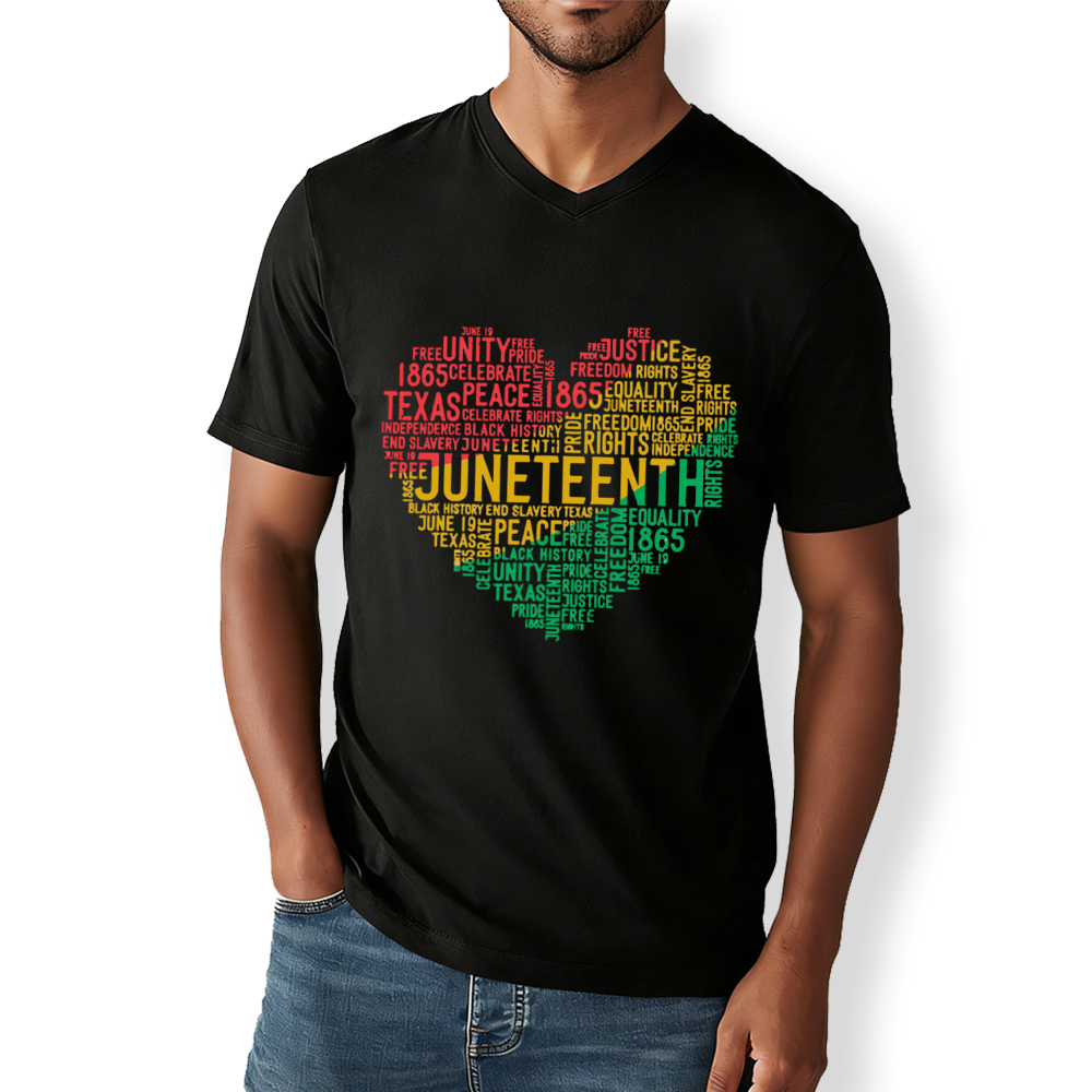 Juneteenth Heart Black History V-Neck Classic T-Shirt