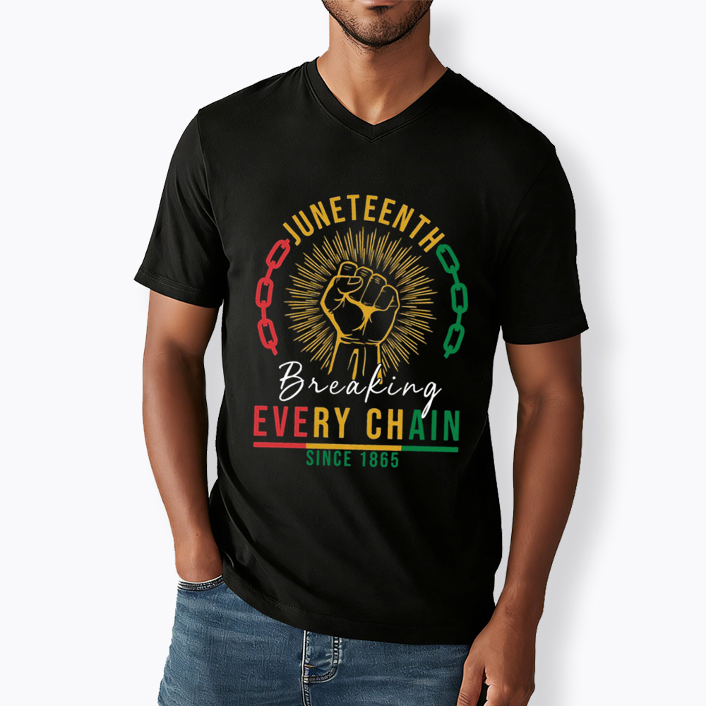 Breaking Every Chain Juneteenth V-Neck Classic T-Shirt