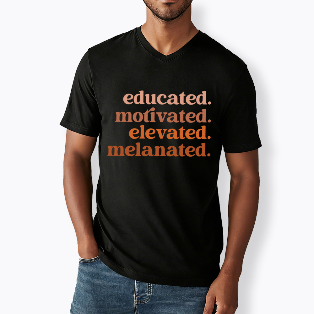Educated Motivated Melanated V-Neck Classic T-Shirt