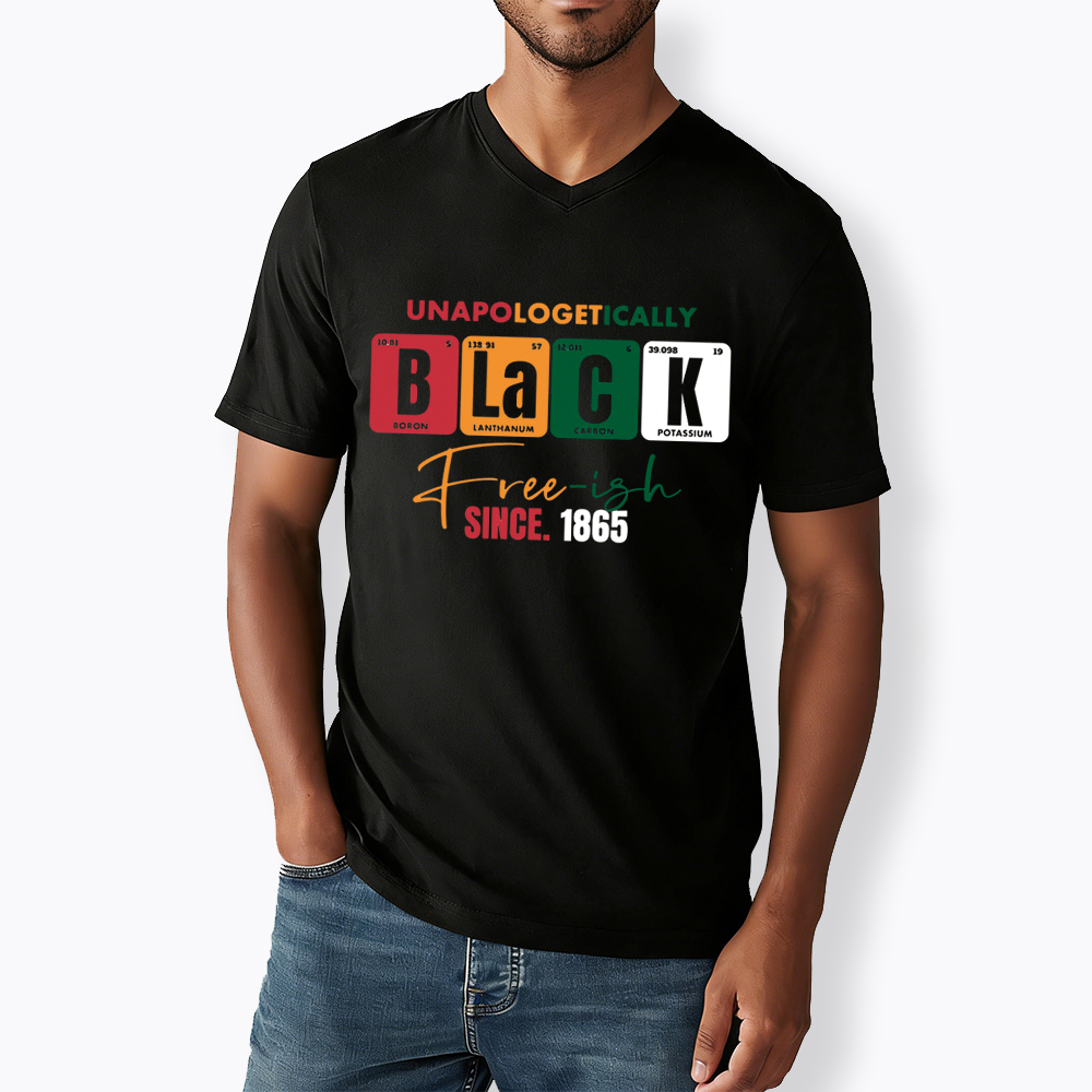 Unapologetically Black Free‑ish Since 1865 V-Neck Classic T-Shirt