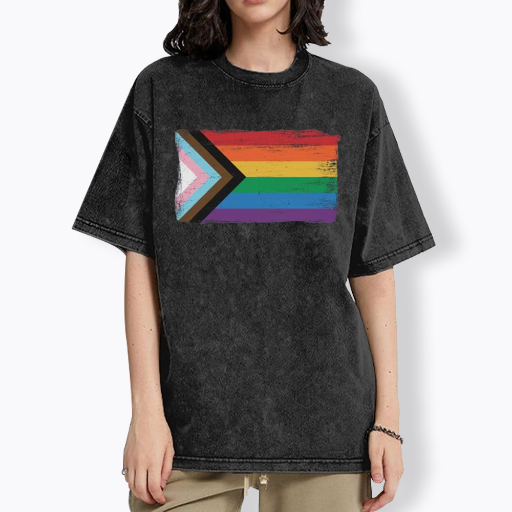 Progress Pride Flag Washed T-Shirt