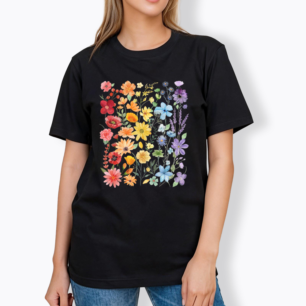 Rainbow Flowers Classic T-Shirt