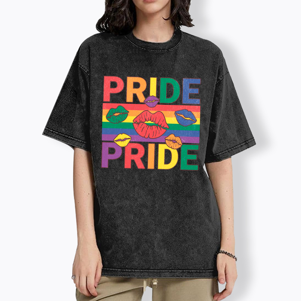 Pride Lips LGBTQ+ Washed T-Shirt