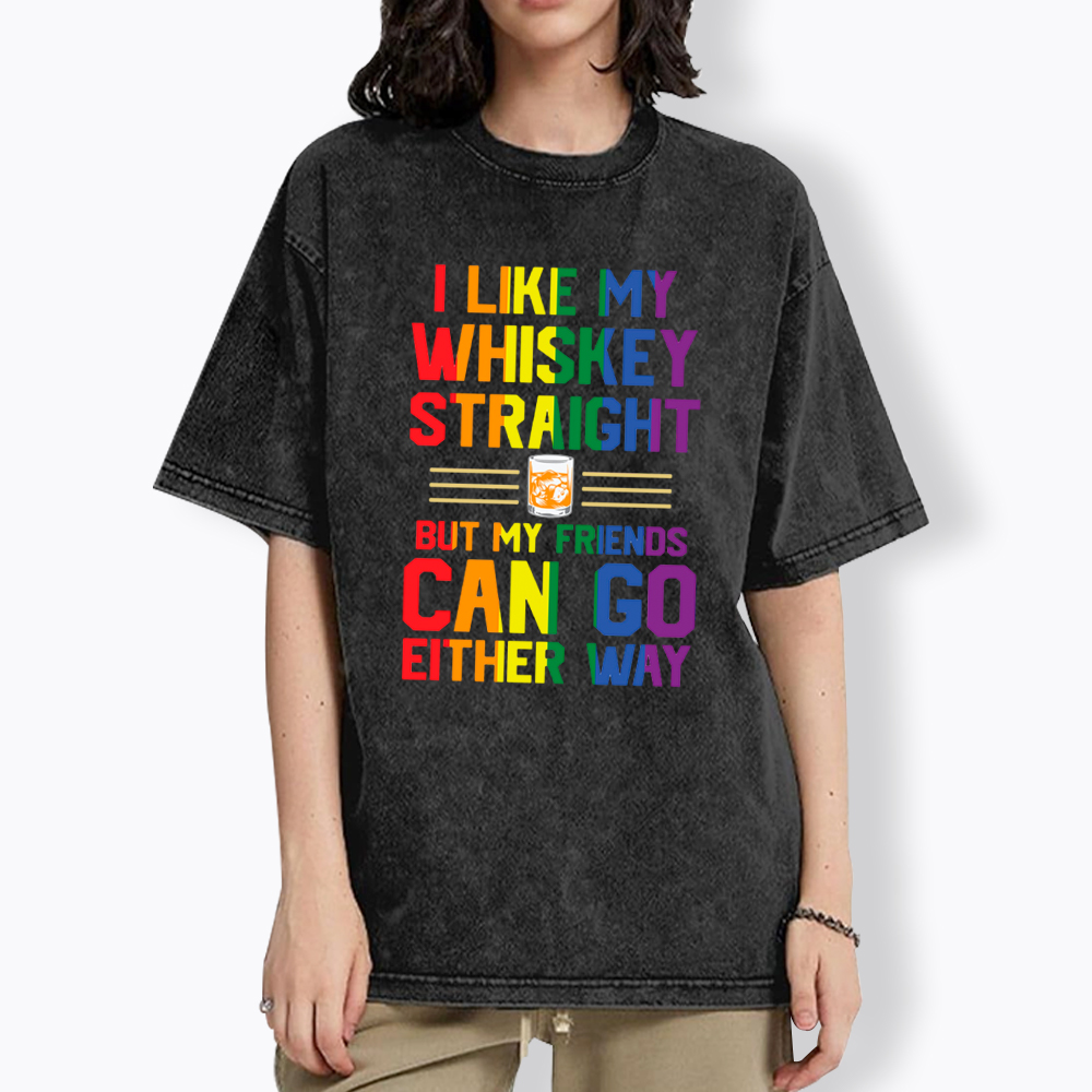 LGBTQ+ Straight Whiskey Washed T-Shirt