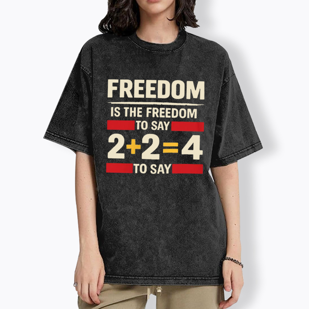 Freedom 2+2=4 Washed T-Shirt