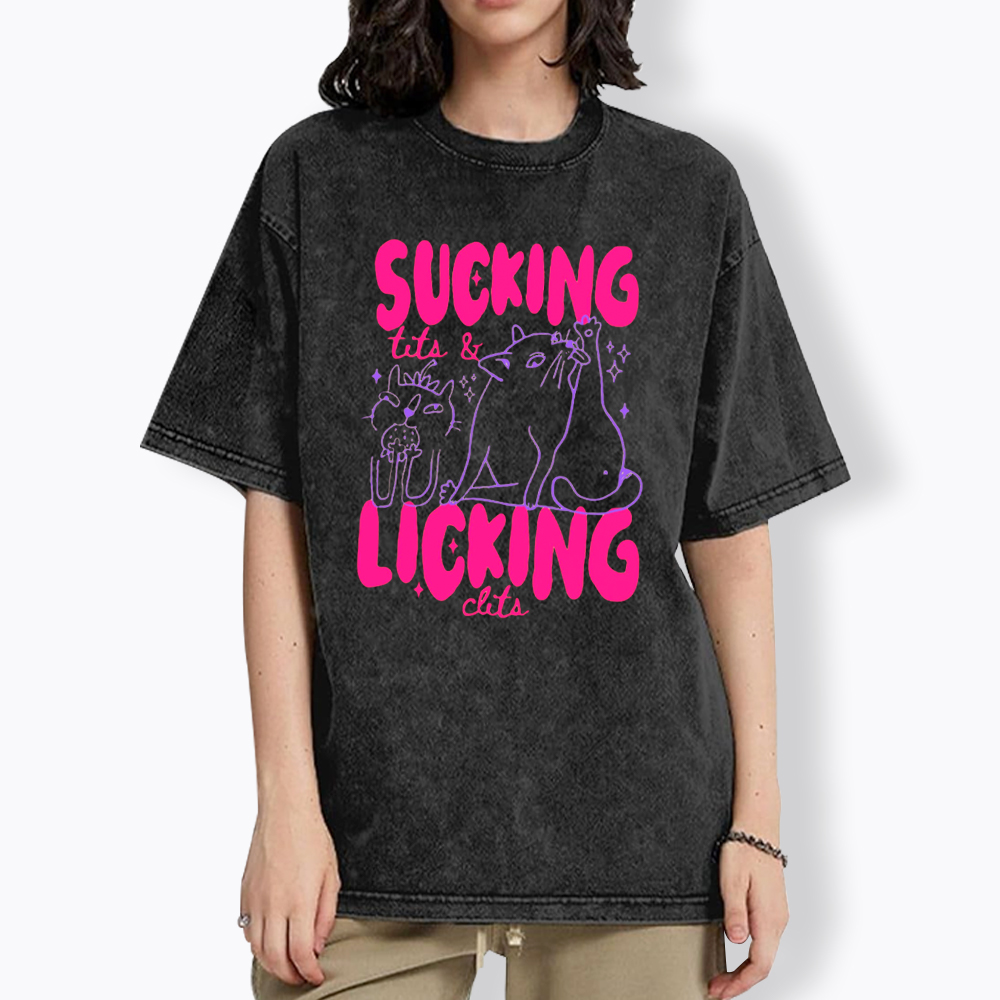 LGBT Lesbian Cat Lover Washed T-Shirt