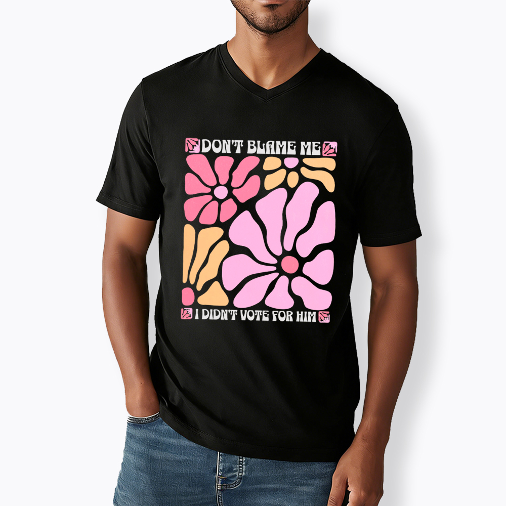 I Didn't Vote For Him Wildflowers V-Neck Classic T-Shirt