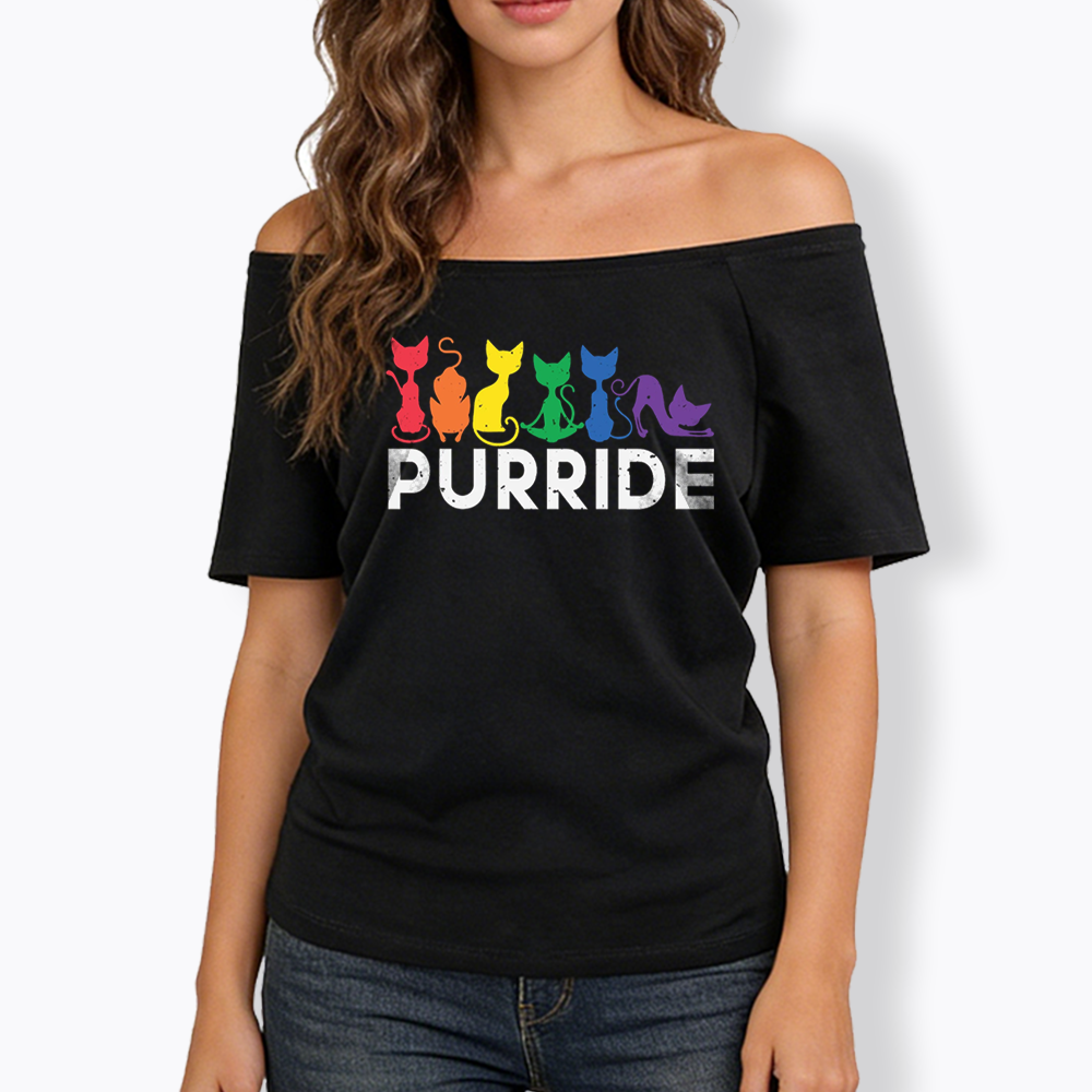Purride Cat Off Shoulder T-shirt