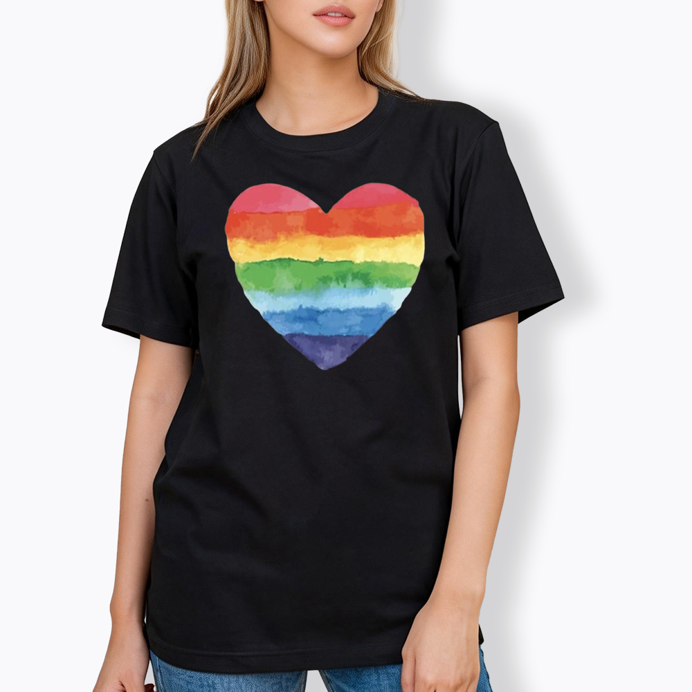 Watercolor Rainbow Heart Classic T-Shirt