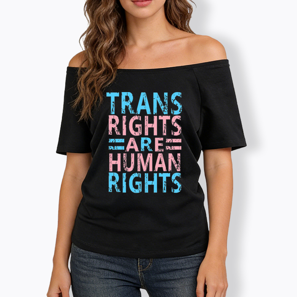 Human Rights Off Shoulder T-shirt