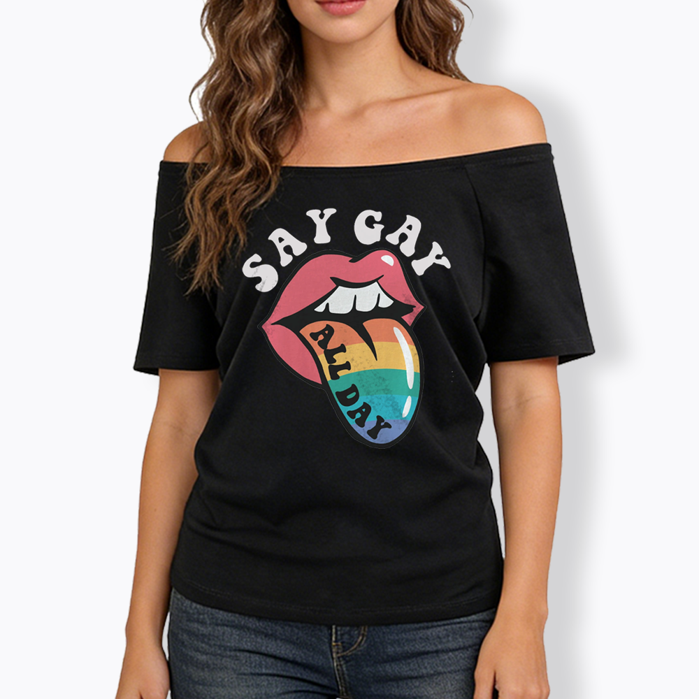Cute Pride Off Shoulder T-shirt